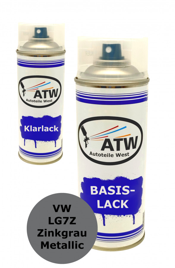 Autolack für VW LG7Z Zinkgrau Metallic +400ml Klarlack Set
